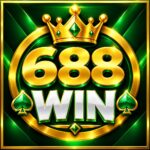 688Win Game preview icon featuring bold gold 688 branding, silver WIN text, a crown, emerald accents, and a dark green background.