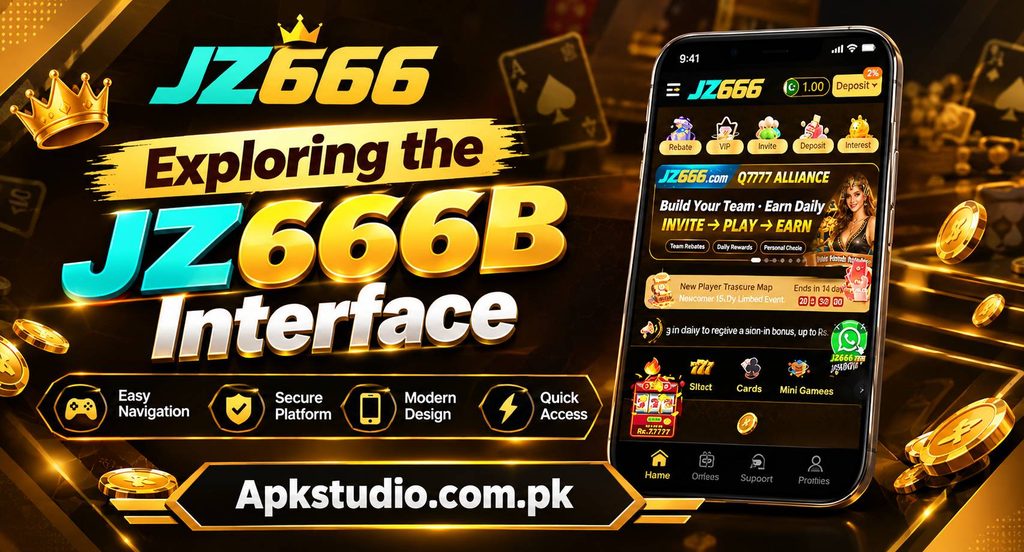 JZ666B interface showing game categories and mobile navigation