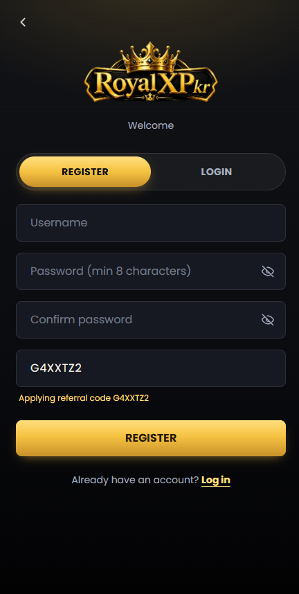 ROYAL X PKR Game registration guide for Android users