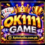 OK1111 Game online casino APK preview icon with crown, poker cards, trophy, and poker chips